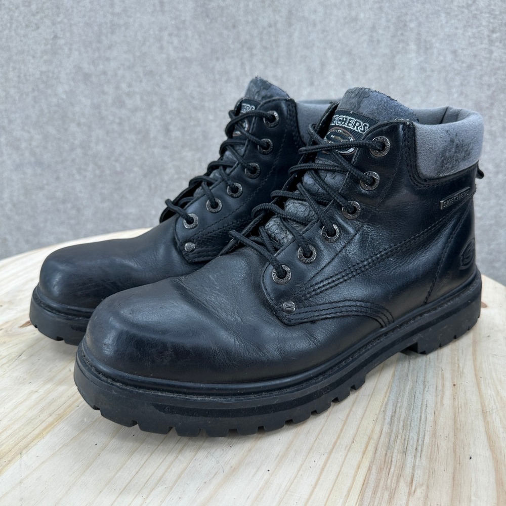 Skechers Tom Cats Bully 6606 Mens 10.5 Black Vintage Y2K Chunky Leather Boots
